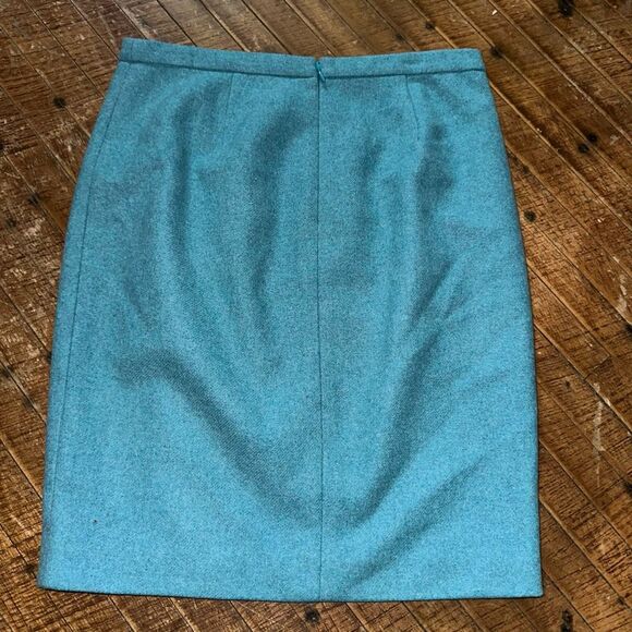 J Crew The Pencil business casual size 4 blue wool blend skirt - Picture 3 of 4